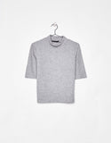 Ecologically grown cotton T-shirt with high neck