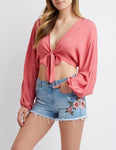 Floral Frayed Hem Denim Shorts